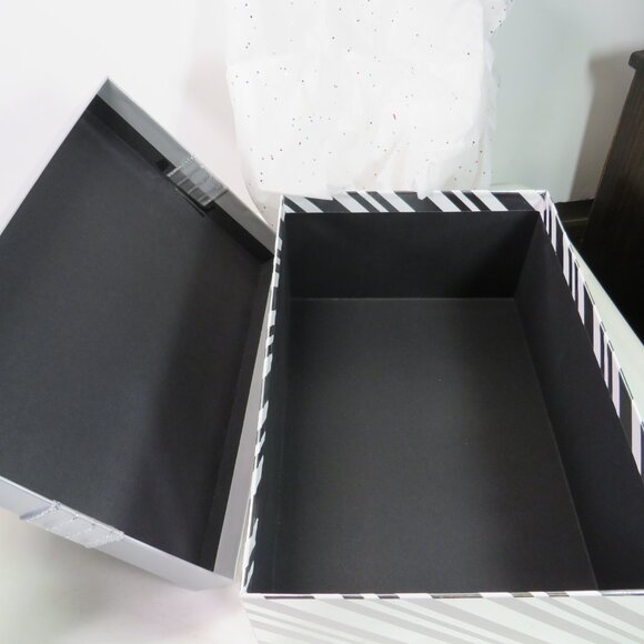 Metallic Silver Striped Gift Box Bow & (2) other Gift Boxes Holographic & white - Picture 7 of 14